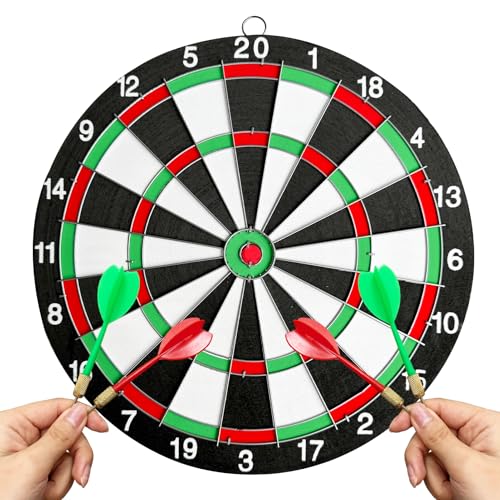 Diana de dardos con punta de metal, 4 unidades, juego profesional con herramienta para dardos, soporte de pared, adecuado para interior y exterior, juego de lanzamiento infantil (12 pulgadas)