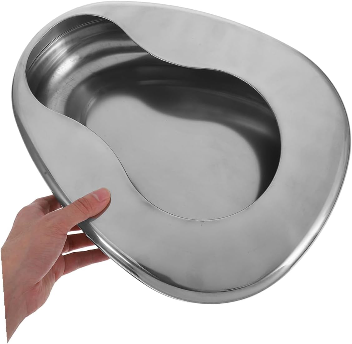 2pcs Stainless Steel Bedpan Set for Bedridden Elderly Men and Women, Portable Spill-Resistant Bed Pan for Home and Hospital Patient Care
