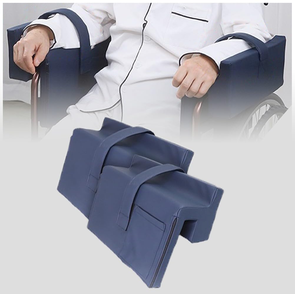 Genérico Almohadillas para Reposabrazos De Silla De Ruedas, Cojines De Cuero Sintético para Reposabrazos, Almohadillas Ergonómicas En Forma De L para Reposabrazos