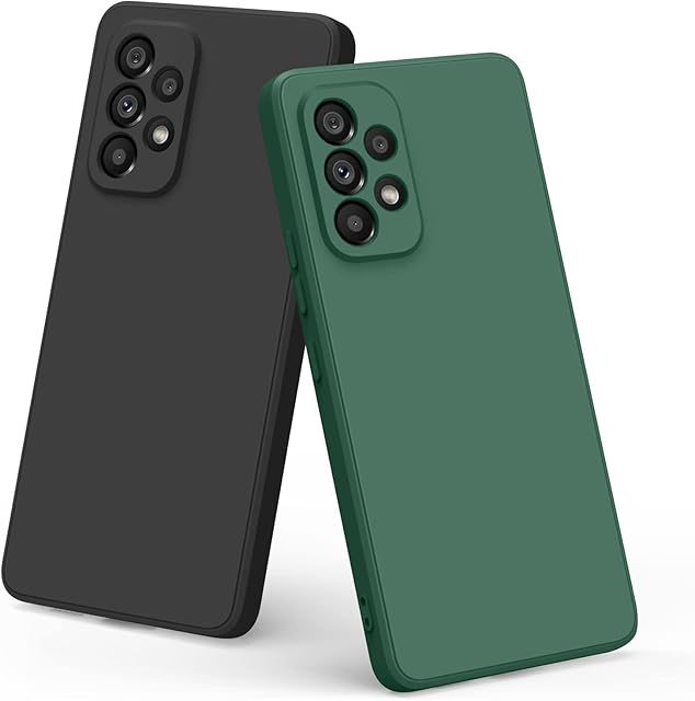 Wanme Case for Samsung Galaxy A53 5G, 2 Pack Soft TPU Shockproof Anti-Scratch Cover Phone Case with Reinforced Corner Bumpers (Black/Green)