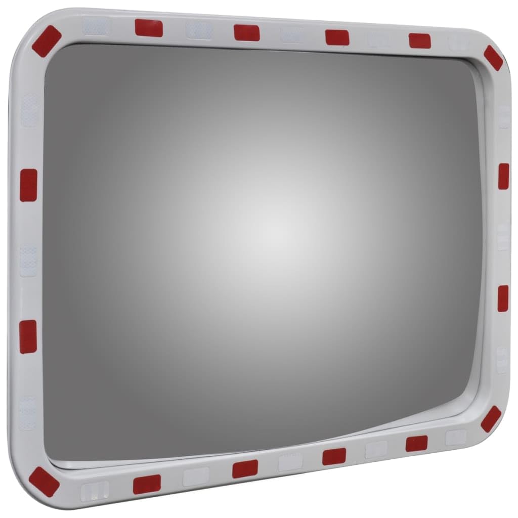 vidaXL Espejo Convexo Rectangular para el tráfico, con reflectores, 60 x 80 cm