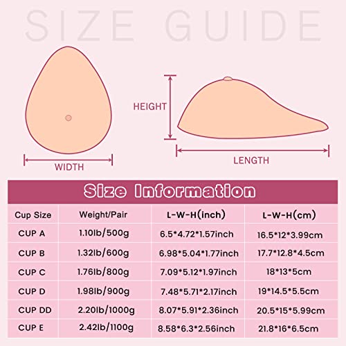 Ivita One Pair Teardrop Shape Silicone Breast Forms For Mastectomy Crossdressers Prosthesis Bra Pads Inserts #TOP5