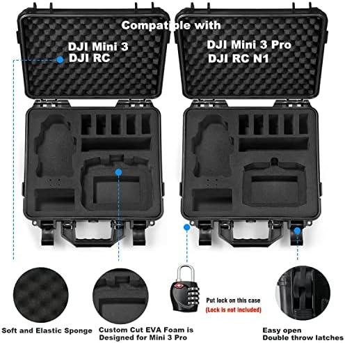Lekufee Carrying Case Compatible with DJI Mini 3 Pro Drone and New DJI RC Controller or DJI RC N1 Remote Controller and DJI Mini 3 Drone Accessories(Case Only)