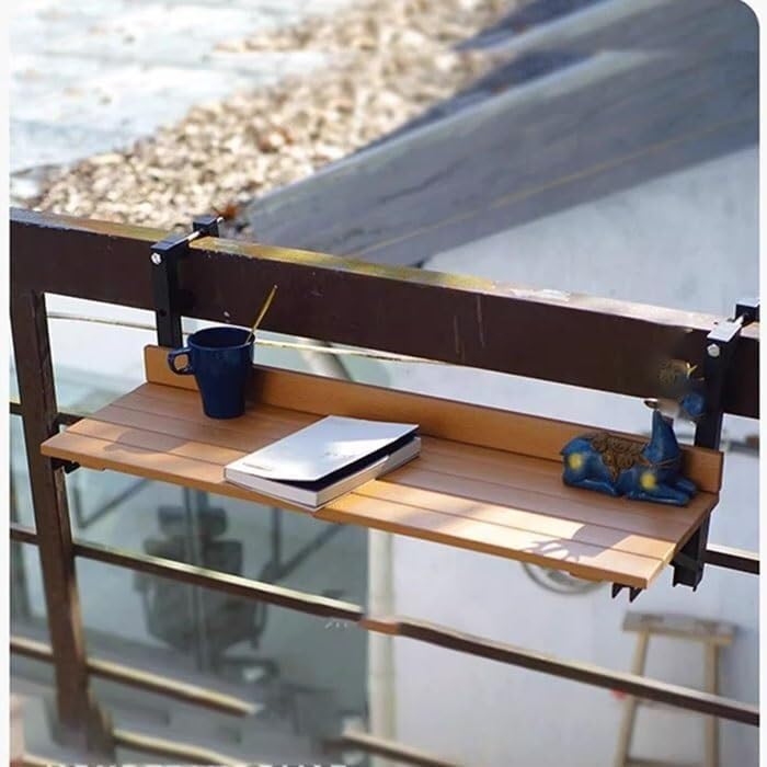 Table de balcon pliante pour optimiser les petits espaces sans encombrer le sol du patio - 2