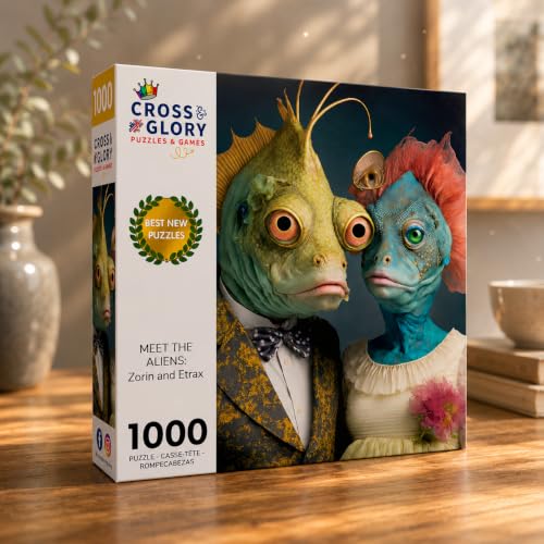 Rompecabezas de 1000 piezas para adultos Cross & Glory | Serie 'Conoce a los Alienígenas' | Zorin y Etrax | Acabado satinado | Edad mínima: 14 años miniatura 3