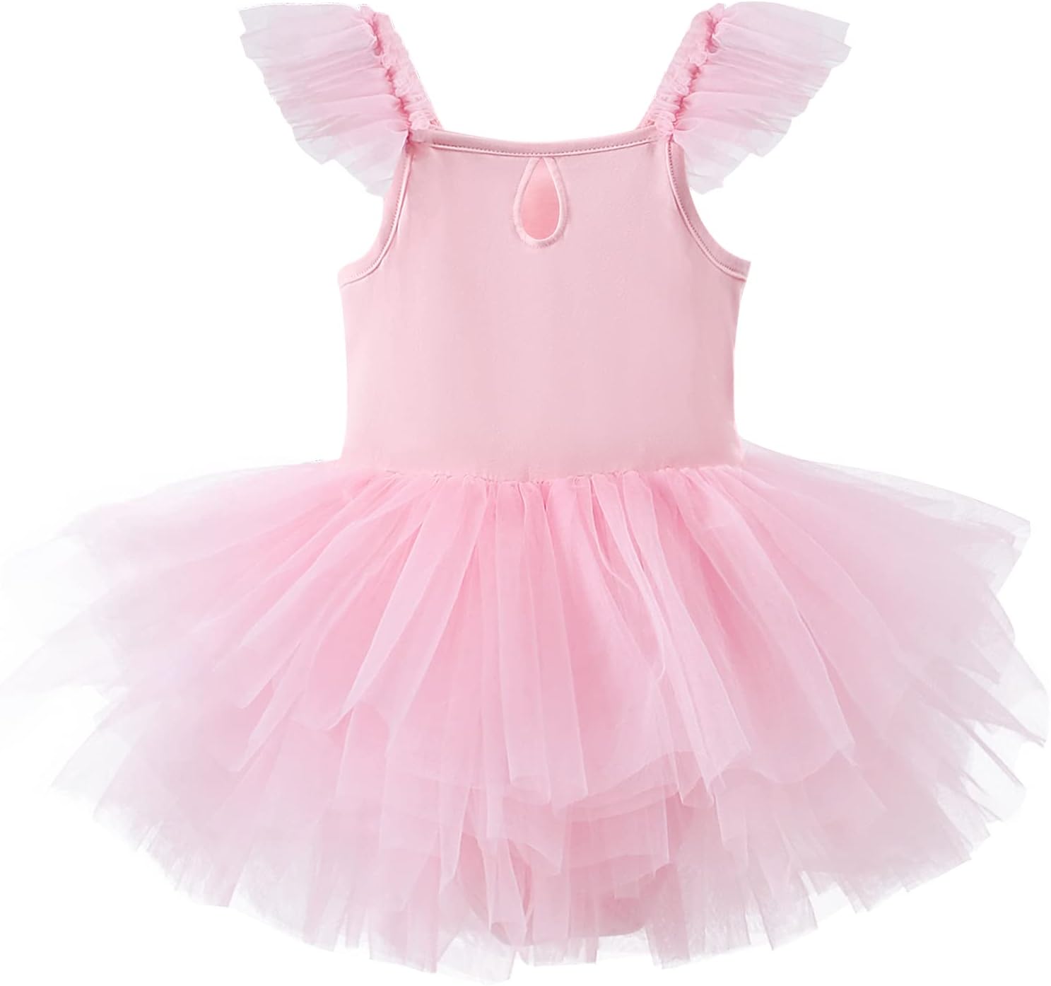 Girls Dance Tutu Dresses Ruffle Sleeve Snap Crotch Ballet Leotards - Image 2
