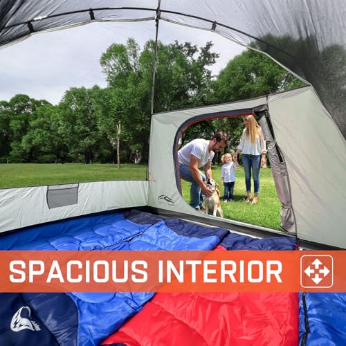 Happy Travel Camping Tent, 4 Person Dome Tents for Camping with Rainfly, Waterproof Clip Easy Setup Portable Family Tent with Mesh Windows, 20% More Headroom Backpacking Tents for Camping & Hiking