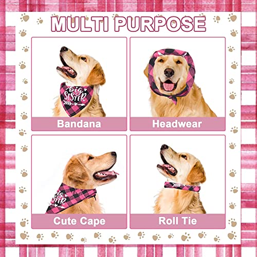 URROMA Rose Red and Red Plaid Dog Bandana Scarf - Image 4