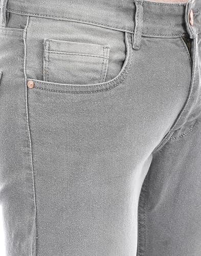Image of Numero Uno Men's Grey Low Rise Skinny Fit Sustainable Jeans