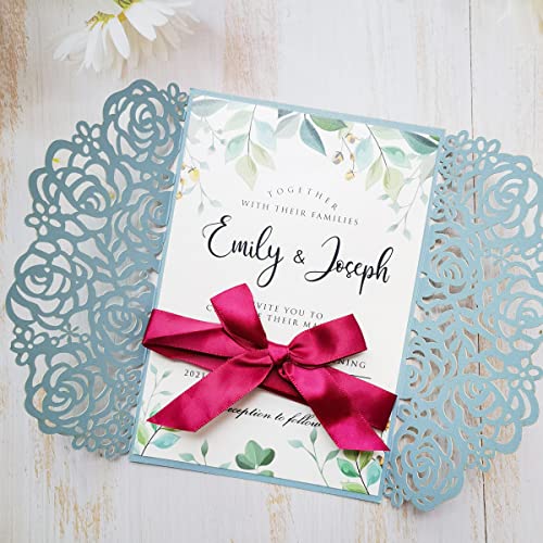 Carte invitation mariage découpée au laser pour imprimer soi-même ses textes - 4