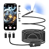 Dual-Lens Endoscope Camera with Light, 1920P HD Borescope Inspection Camera