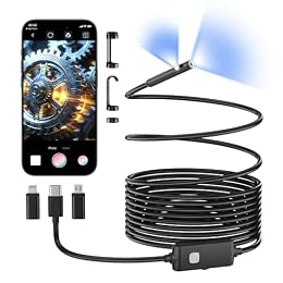 Dual-Lens Endoscope Camera with Light, 1920P HD Borescope Inspection Camera
