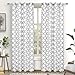 DriftAway Drift Away Geo Trellis Room Darkening Grommet Unlined Window Curtains, Set of Two Panels, each 52”x84” (Gray)