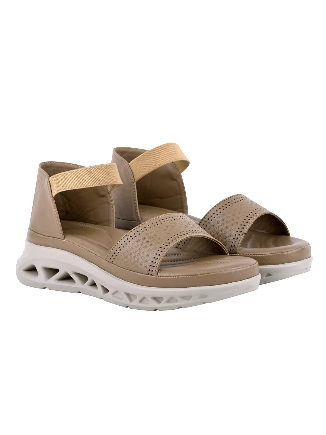 shoetopia Women's Wedge Sandals | Open Toe Slip-On Sandals with Elastic Back Strap | Lightweight Platform Sole | Casual, Daily & Outdoor Comfort Footwear-picture-21