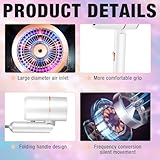 KUWUNG Travel Hairdryers for Women, Hair Dryer Lightweight Hairdryers, Fast Drying Blow Dryer, Small Hair Dryer with Hot and Cold Button for Multi Women Man Hairstyles, for Home Salon Travel - Image 3