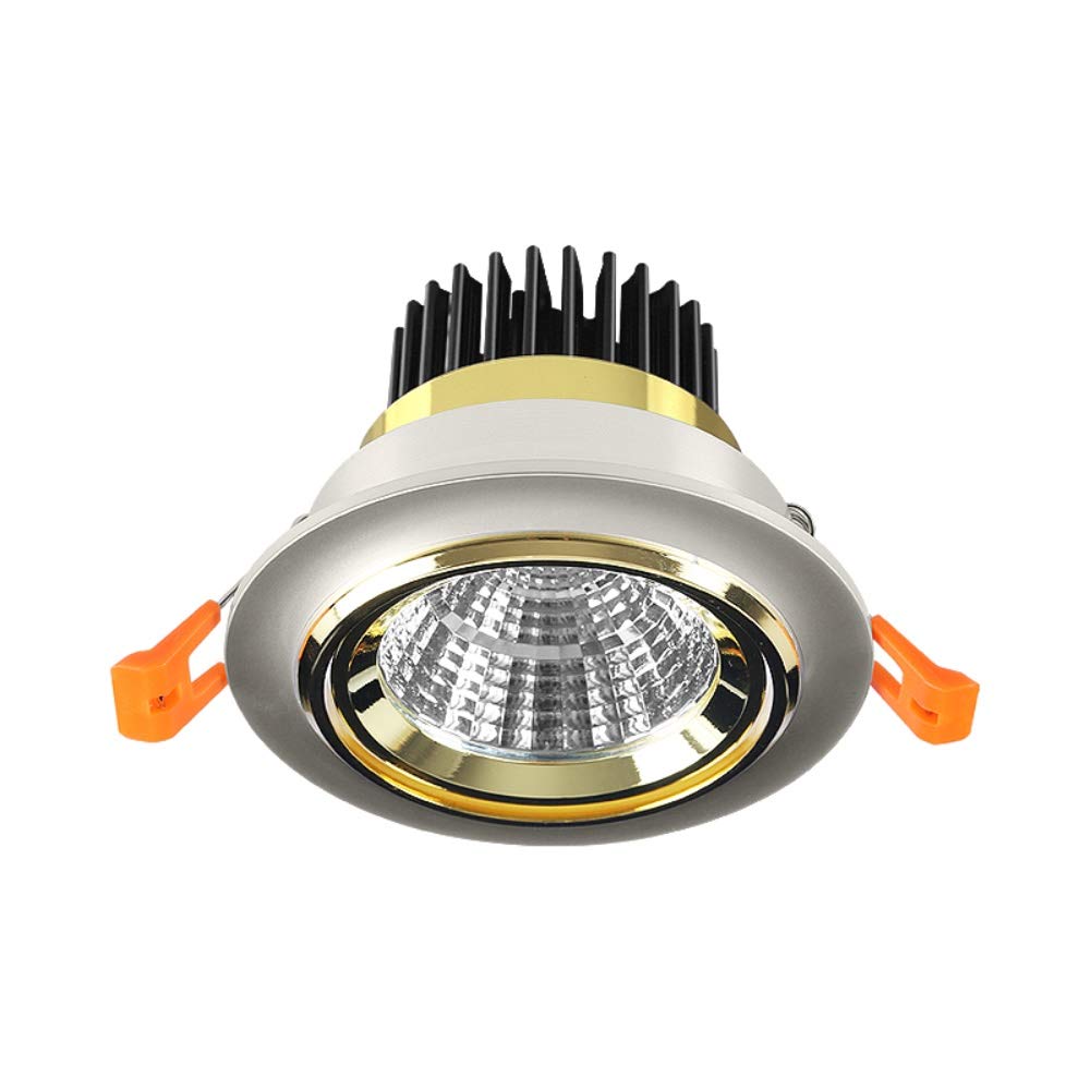 TIANQIHAO Work Light 3W Simple Fashion Led Recessed Spotlight Anti-Glare Cob Recessed Ceiling Light Cri80 Adjustable Angle Recessed Downlight For Hall Aisle Lighting Outdoor Lights,3200k