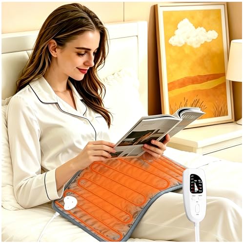 Electric Heating pad with 6 Heat Settings, Auto Shut Off, Dry Electric Heating for Back Neck Knee Arms Legs Shoulder Heat Pads for Christmas Birthday Father Mother's Day (24'X12', Gray Green)