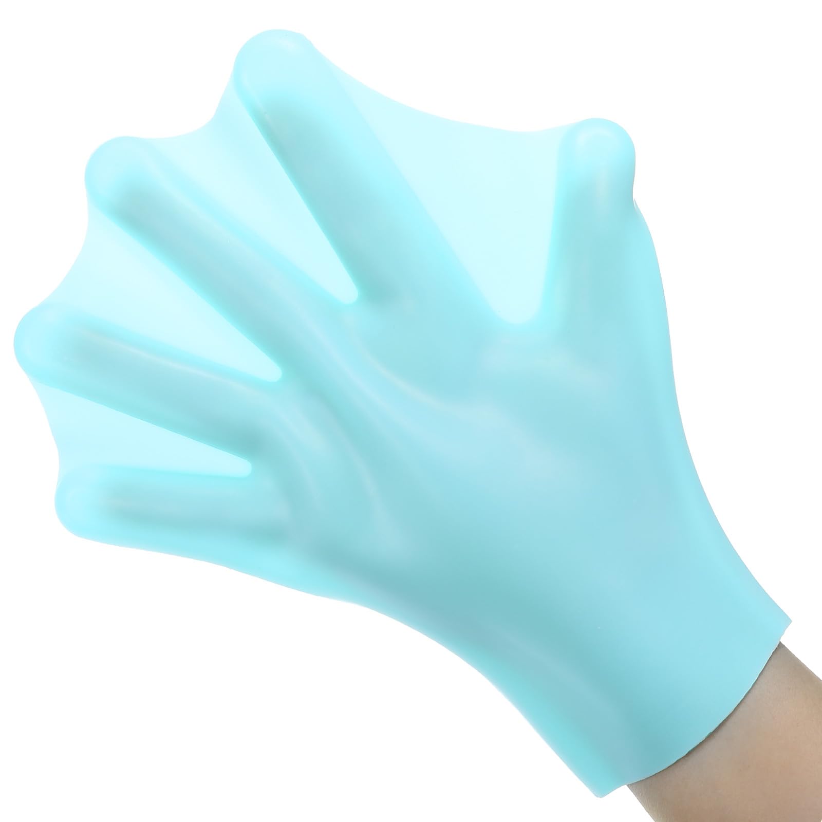 PATIKIL Guanti da Nuoto in Silicone, 1 Paio di Guanti da Nuoto Palmati Guanti da Allenamento Unisex con Dita Intere Resistenti All'Acqua per Allenamento Acquatico per Adulti, Blu