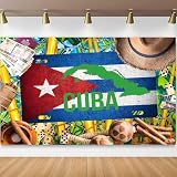 TYOOFD Havana Carnival Night Party Photography Backdrop Tropical Beach Outdoor Party Decoration Banner Cuban Flag Holiday Travel Party Photo Background Portrait Photo Studio Props 7x5ft BJDWKI380