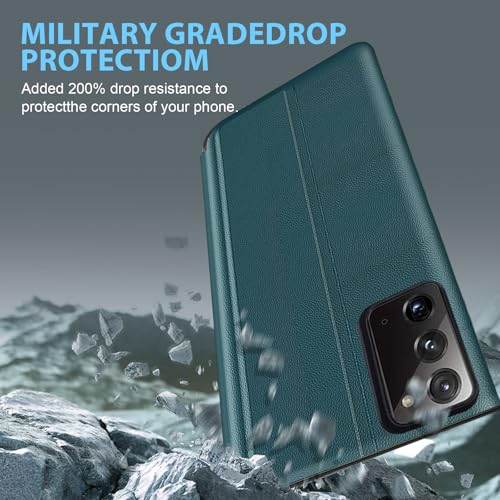 Coque Samsung Note 20 étui à rabat transparent antichoc avec béquille de support