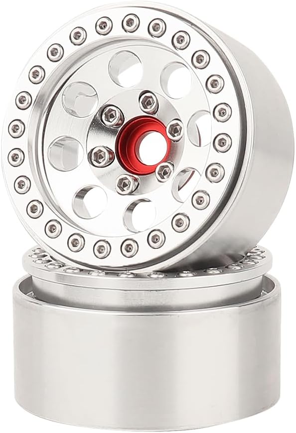 4PCS 1.9 Inch Beadlock Wheel Hub Rim Rims Aluminum Alloy for 1/10 TRX4 TRX6 Axial SCX10 D90 SCX10 II III AXI03007 GRT EX86190 RC Crawler Upgrade (D)
