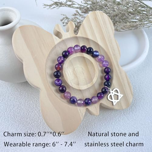 Image of LZ EMOTION Natural Stone Adoption Bracelet Adoption Jewelry with Adoption Symbol Adoption Day Gifts for Adoptive Parents Gotcha Day Gift, Thank You Gifts