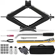 Car Jack Kit, 2 Ton (4409 lbs) Scissor Jack, Portable Tire Changing/Repairing Kit with Lug Wrench, Universal Fit for Sedans, Coupes, SUVs, MPVs, Hatchbacks, Crossovers, Wagons