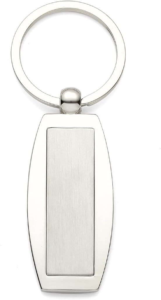 20 Pack Engravable Custom Keychains High-Polished Silver Metal Car Key Holders Premium Blank Keyfobs for Corporate Gift