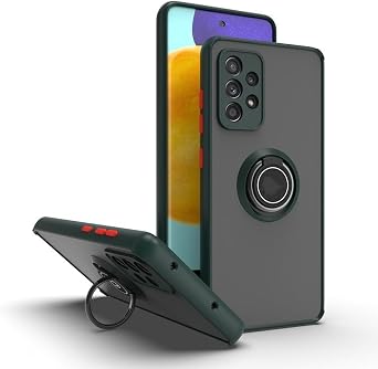 Ring Magnetic Support Phone Case for Samsung Galaxy A52 A51 A53 A70 A71 A72 A73 A81 A90 A91 A13 A23 A01 A02 A11 A12 A20 A21Cover,Dark Green,for Samsung A51