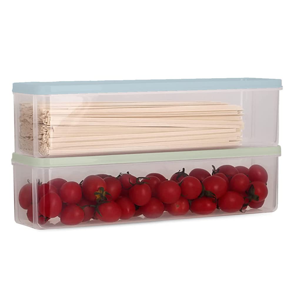 Set 2 Contenitori Per Pasta - Plastica PP, 30.5x8.5x7.8cm, Trasparenti, Con Coperchio, Per Spaghetti E Cereali - Foto 6