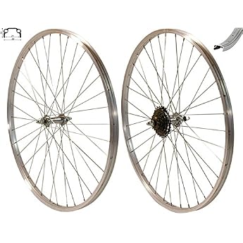 Redondo 26 inch wheel set rear wheel front wheel 26 inch rim silver + 6-speed ring