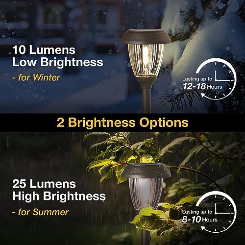 Xmcosy+ SL-0204-06 Solar Lights Outdoor 10/25 Lm Led With 2 Lighting Modes, Solar Garden Lights Glass And Metal, Ip65 Waterproof Solar Powered For Yard Pathway Walkway Driveway Patio thumb #2