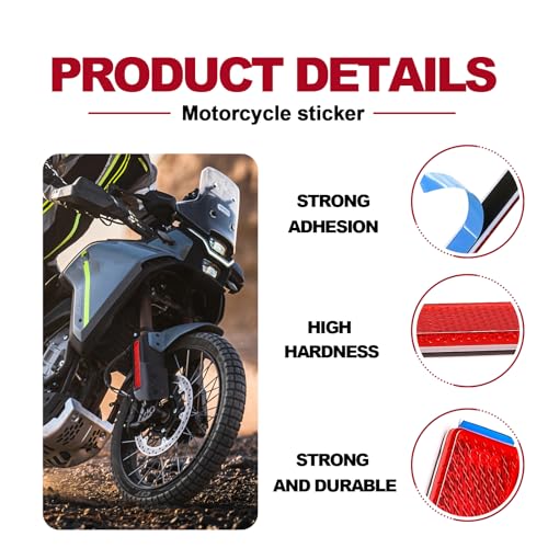 Image of 2 PCS Stick-On Smoked Saddlebag Reflector, Spoke Red Reflective Front Lower Legs of Harley, Night Visibility Reflectors for Cars, Trailer, Motorcycle, Trucks, Boat, Bicycle