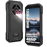 Ulefone Armor X32 Rugged Smartphone 12GB + 128GB/2TB, MTK G91 48MP + 20MP Night Vision, 5.65" Corning Glass Screen 5500mAh IP68/IP69K Waterproof Cell Phone Dual SIM Fingerprint ID NFC- Black