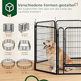 Yaheetech Welpenlaufstall 16-teilig 100cm, Hundezaun mit 2 Türen, Einteilige Verriegelung, Verbindungsstangen mit rundem Kopf, Faltbare Freilaufgehege für Hunde Wohnung und Garten, Aufbau werkzeugfrei