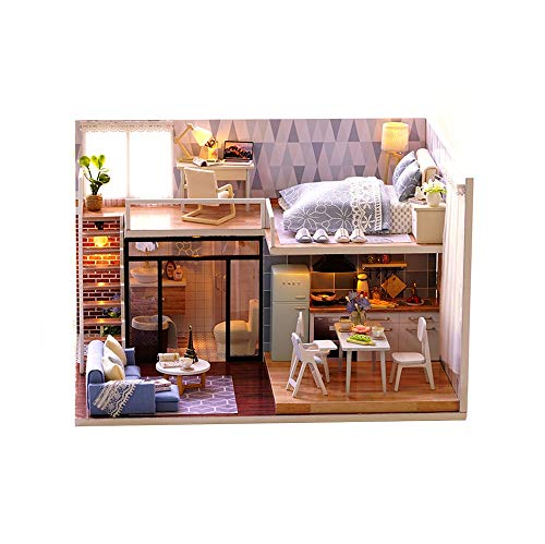 Huangjiahao DIY Puppenhaus 3D Puzzles handgefertigte Miniatur Puppenhaus Beste Geburtstag Frauen und Mädchen für…