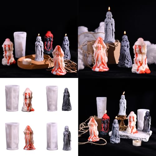 Moule bougie silicone Halloween lot de 4 pour démoulage facile résine