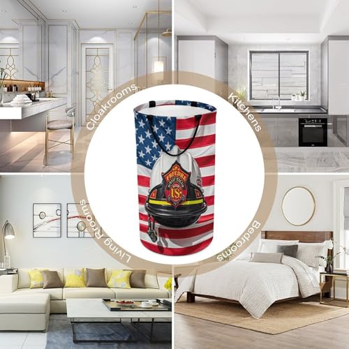 Panier à linge pliable drapeau américain pour déco de salle de bain