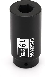 CASOMAN 1/2"Drive 19mm Crank Bolt Socket for Honda, Harmonic Balancer Socket, 3 Times Momentum Power of Standard Impact Sockets, CR-MO
