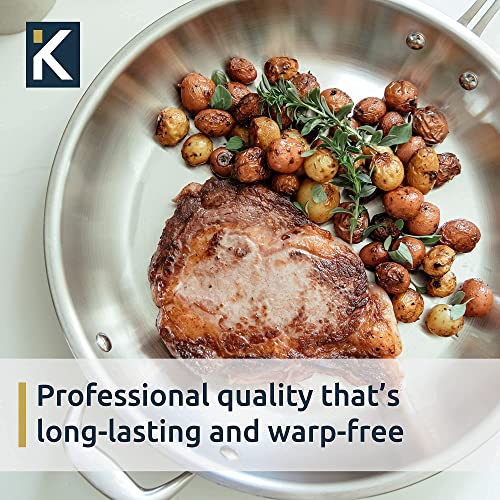 Kitchara 18/10 Stainless Steel Cookware - Non Toxic, 5 Ply & Fully Clad Stainless Steel - Professional Chef Quality 10 Piece Pot And Pan Set With Frying Pans, Saucepans, Saute Pan, And Stockpot #TOP5