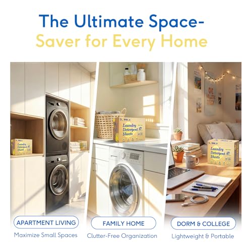 Image of BellaLuce Laundry Detergent Sheets, 240 Loads, Amber Nectar Scent | Plastic-Free Laundry Detergent, Fast-Dissolving, Hypoallergenic Formula Laundry Sheets, Space-Saving for Home, Dorms & Travel