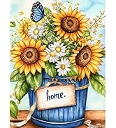 MISCER Sunflowers Diamond Art Kits for Adults, Butterflys Diamond Painting Kits for Beginners, 5D...