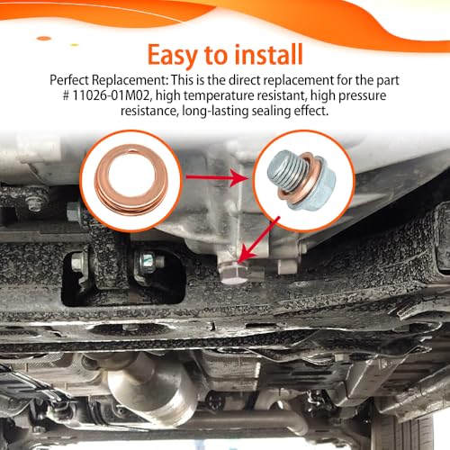 Image of 12PCS Copper Oil Drain Plug Gasket Crush Washers Seal, 11026-01M02 Car Parts Engine Oil Crush Washers Replacement for Nissan /Infiniti Rogue Sentra Xterra Altima Frontier Armada Jukes 350Z G35