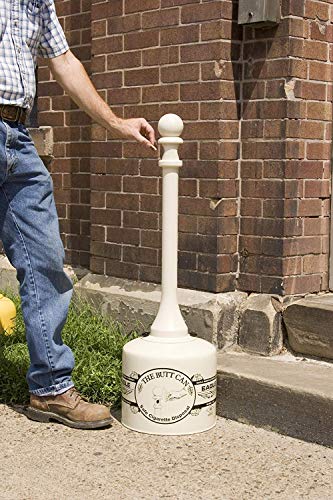 Eagle 1205Bei Galvanized Steel Cigarette Butt Receptacle, 5 Gallon Capacity, 40" Height, 12" Diameter, Beige #TOP1