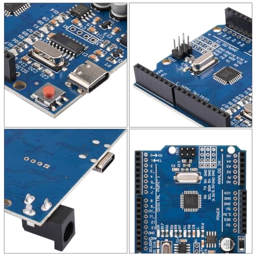 diymore 1 piece Microcontroller ATmega-Board-328,UNO Board R3 CH340 16MHz 5V Compatible Ar-dui-no Development Environment, with USB Cable