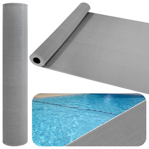 LEALIBAUSS PVC Waterproof Non Slip Pool Mat，3x10 FT Rubber Pool Rug Outdoor Rubber Mats with Drainage for Indoor Outdoor Deck Poolside Bathroom