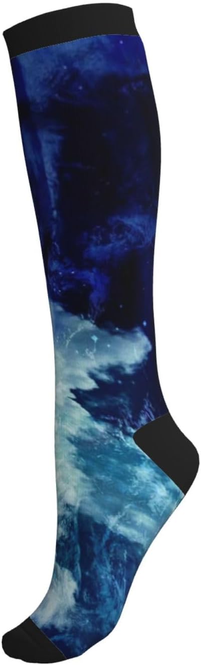 Space Nebula Gas Cloud Tight Fitting Women'S Men'S Knee High Running Socks