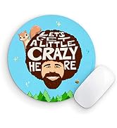 PeachyApricot Bob Ross Mouse Pad With Peapod the Squirrel