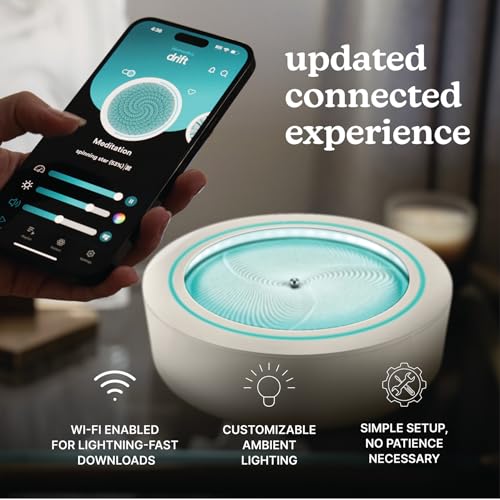 Homedics Drift 11” Sandscape – Version 2.0 with Updated Connected Experience, Smart Wi-Fi Zen Table Décor, LED Ambient Light, Modern Sand Art for Relaxation & Mindfulness, Home & Office Calm Décor - Image 3