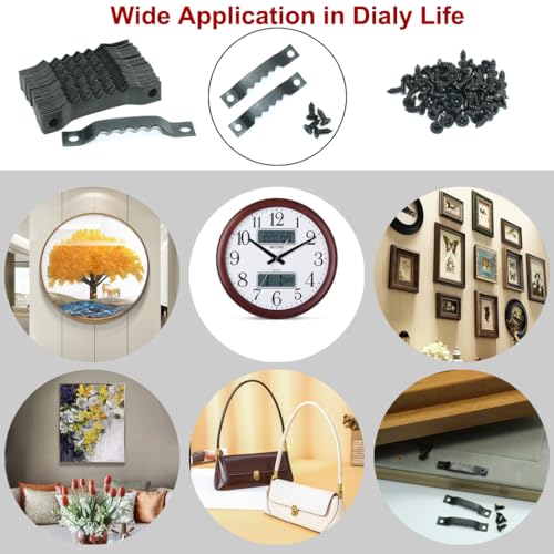 Image of 30 Pack Small Sawtooth Picture Frame Hangers with Screws, Steel Picture Hanging Hooks Perfect for Hanging Photo Frames, Artwork, Clocks, Paintings and More